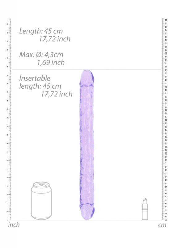 Realistyczny podwójny dildo dong dwustronny - 45 cm Fiolet