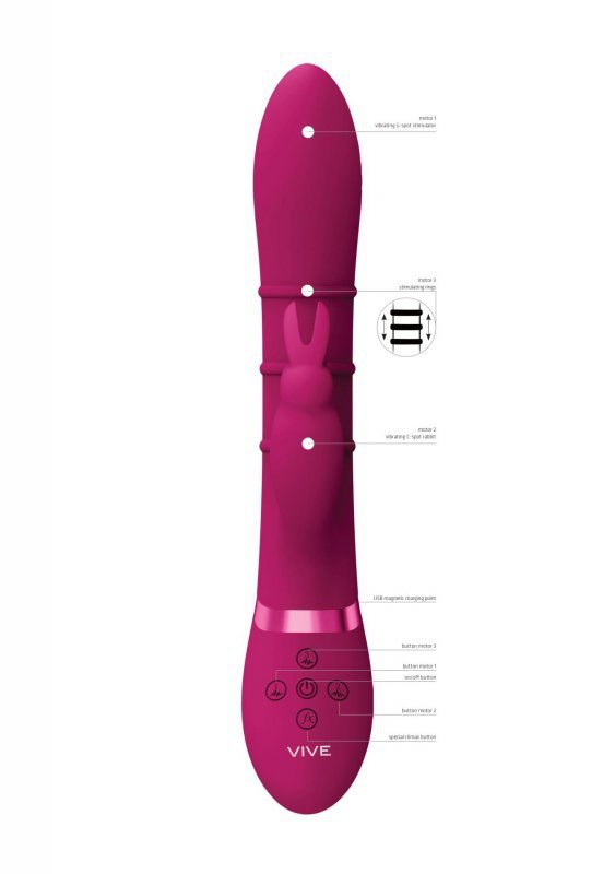 Stimulating rings, vibrating g-spot rabbit - pink