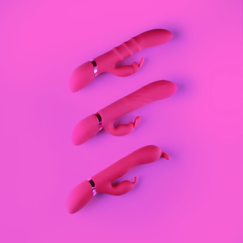 Stimulating rings, vibrating g-spot rabbit - pink