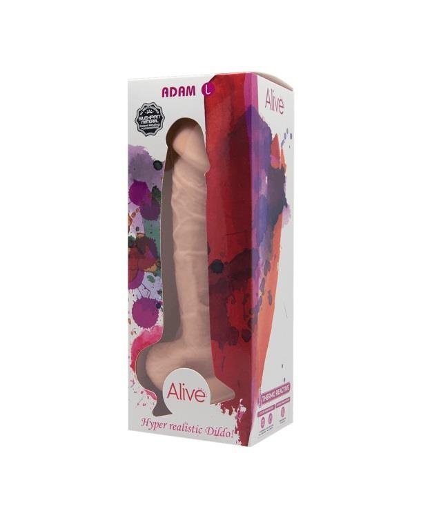 Dildo jak prawdziwy penis z jądrami żylasty penis cielisty 21,5 cm