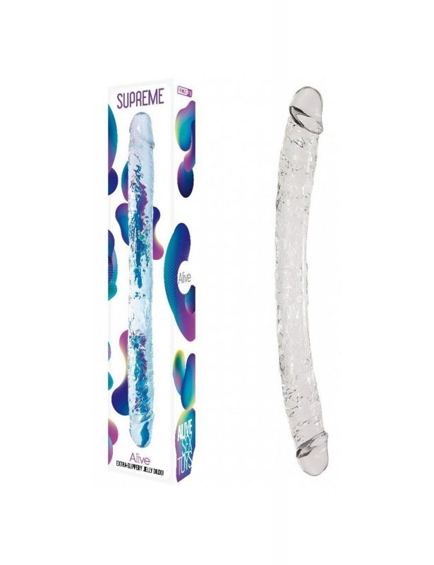 Podwójne żelowe dildo dla lesbijek 38,5 cm