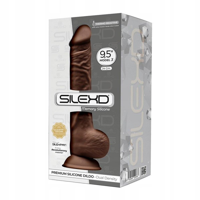 Żylaste realistyczne dildo brązowy penis z jądrami 24 cm