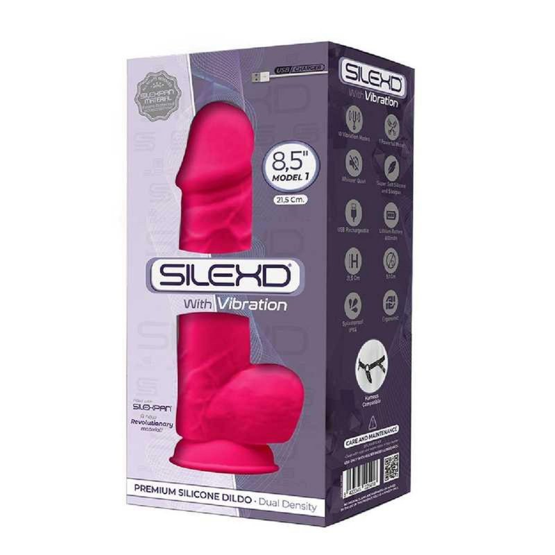 Realistyczne wibrujące dildo z jądrami cyber skóra 21,5 cm