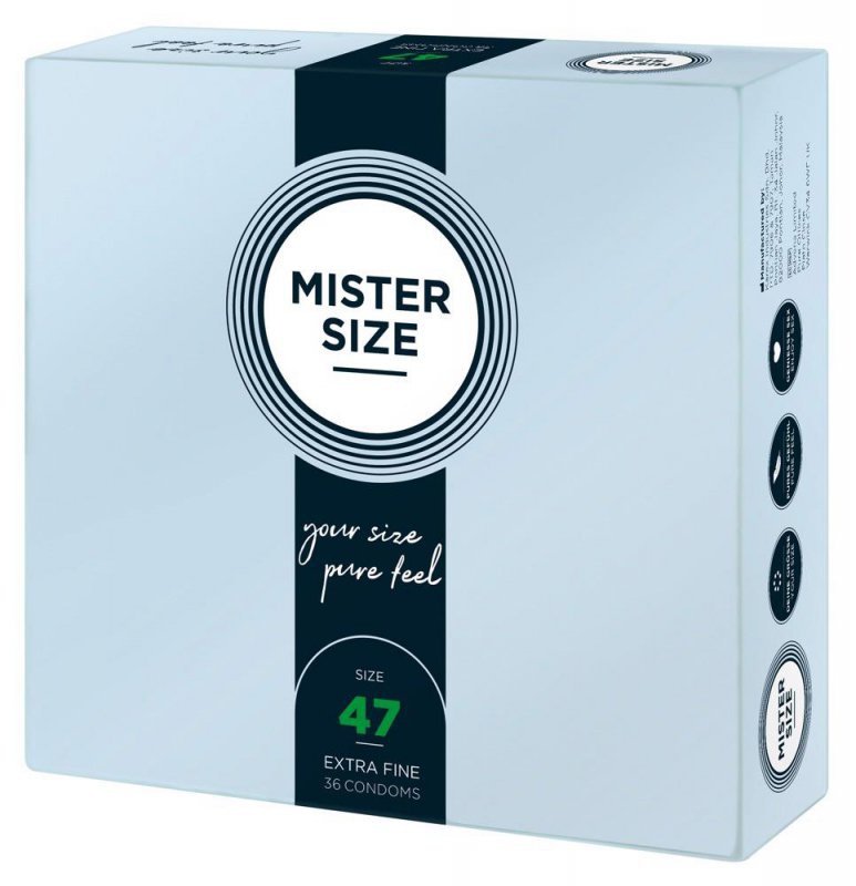 Prezerwatywy naturalny lateks Mister Size 47mm 36 sztuk