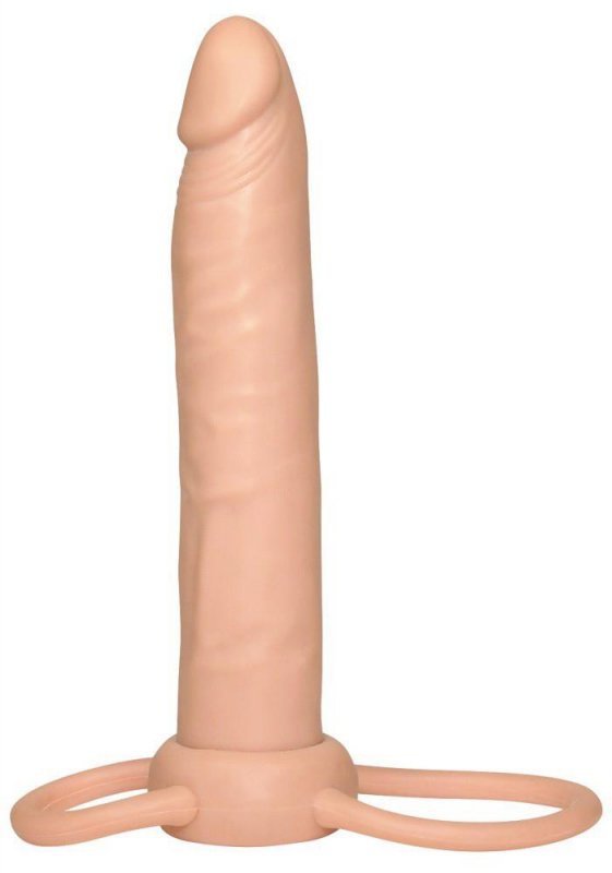 Strap-on nakładka na penisa dildo analne z pierścieniem na jądra 16 cm