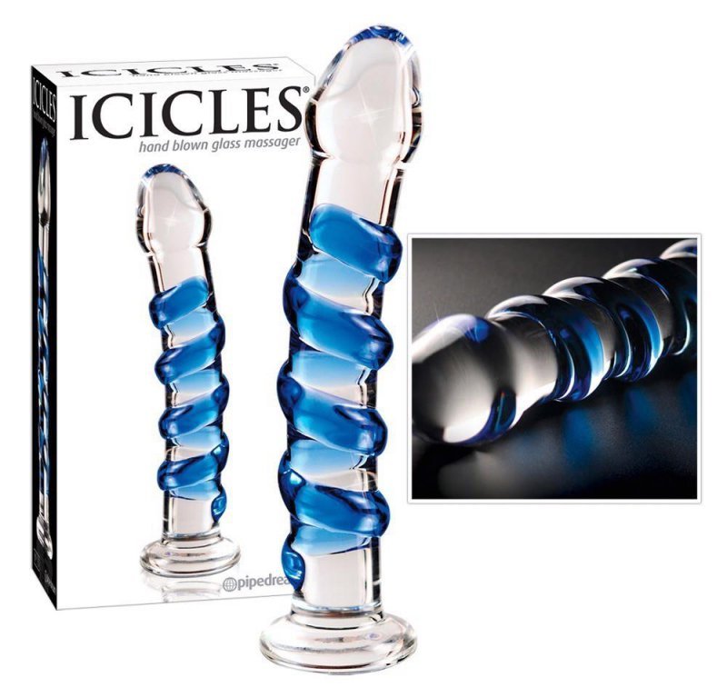 Szklane dildo ze spiralą 18 cm