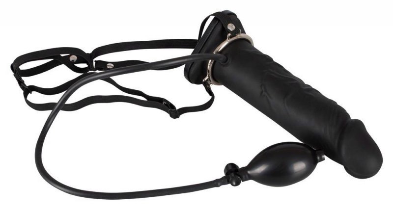 Nadmuchiwane czarne dildo nakładka na penisa proteza strap on 