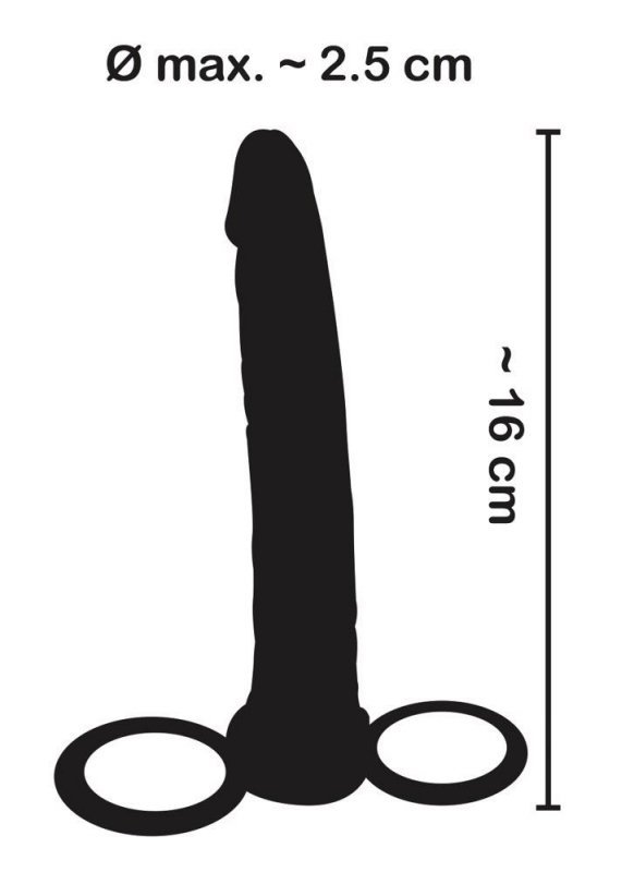 Strap-on nakładka na penisa dildo analne z pierścieniem na jądra 16 cm