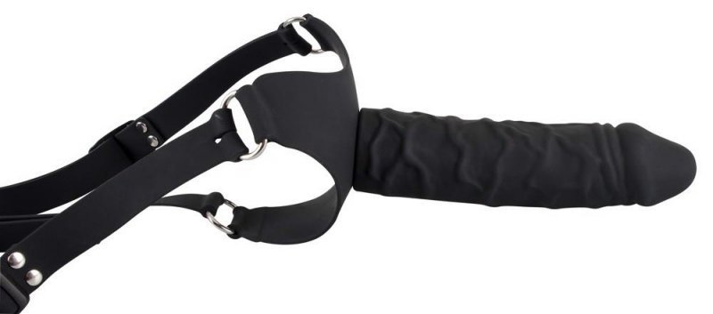 Regulowany strap-on uprząż realistyczne żylaste dildo 17 cm