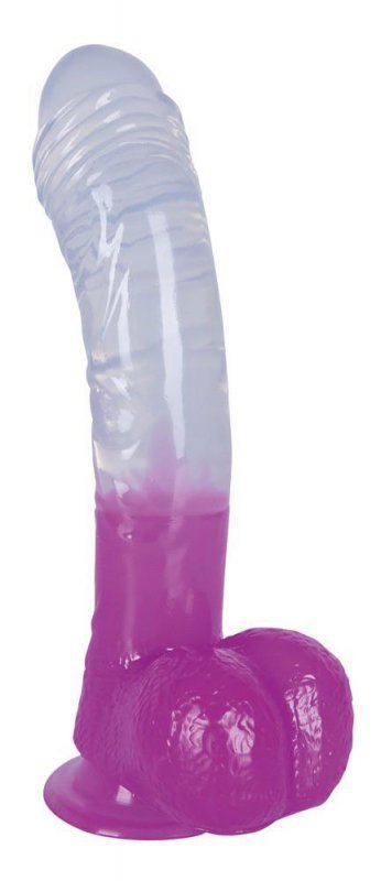 Dildo żelowe na przyssawce dwukolorowe 19 cm