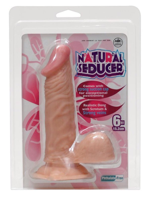 Żylaste dildo jak prawdziwy penis z jądrami na przyssawce 17 cm