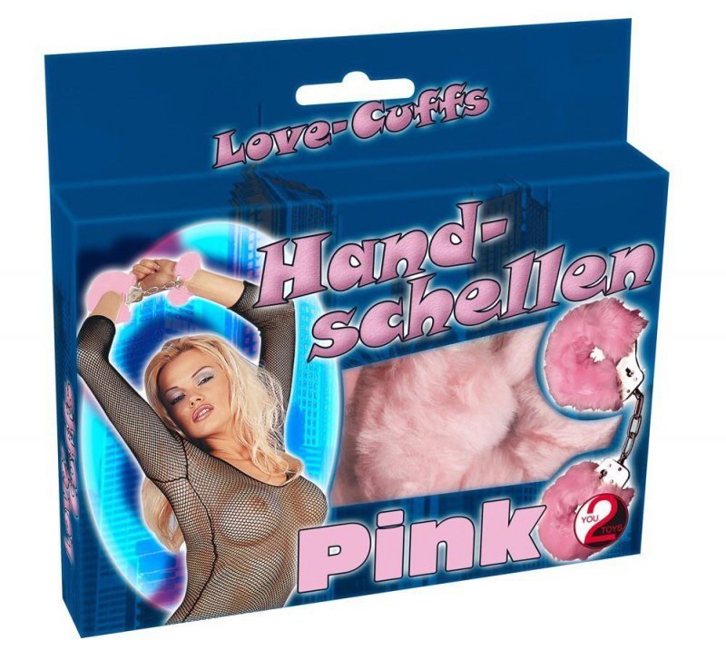 Kajdanki miłości różowe futrzane Love Cuffs rose