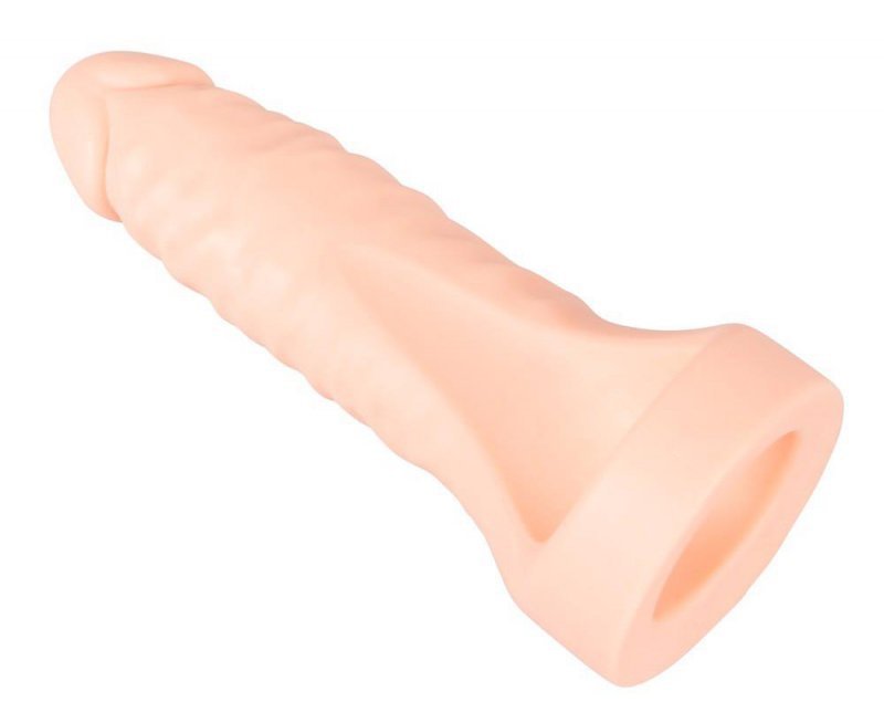 Realistyczna nakładka do podwójnej penetracji z pierścieniem dildo anal