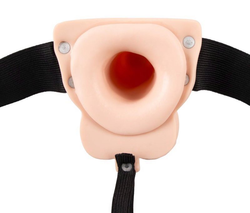 Realistyczna przedłużka penisa proteza strap on z funkcją wibracji