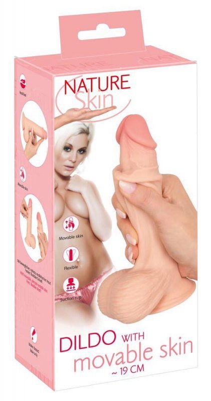 Dildo sztuczny penis z dużymi jądrami przyssawka 19 cm