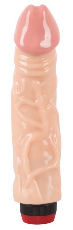 Realistyczny zakrzywiony wibrator cielisty 23 cm