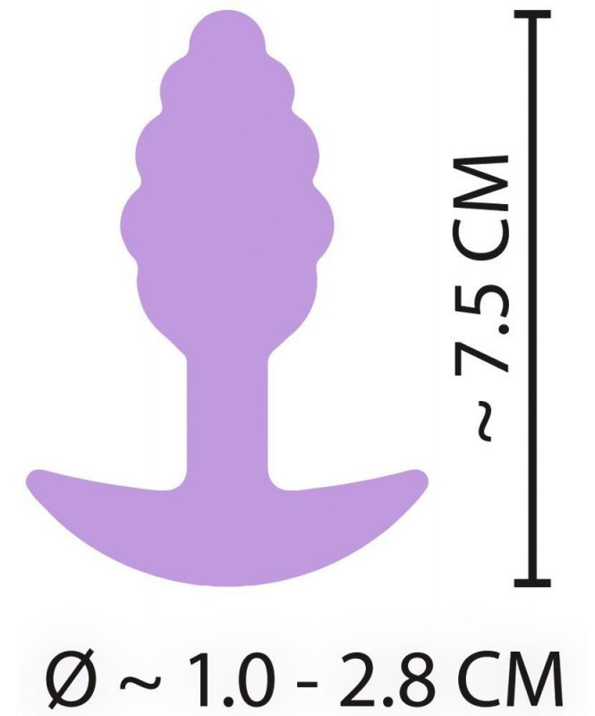 Spiralny korek analny zatyczka z uchwytem  Cuties Plugs fioletowy