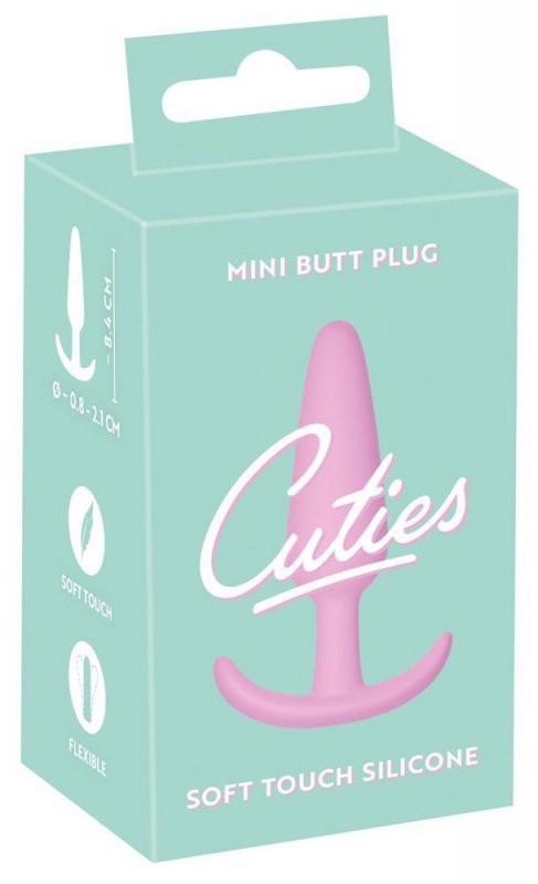 Stożkowy korek analny plug z uchwytem Cuties Plugs różowy