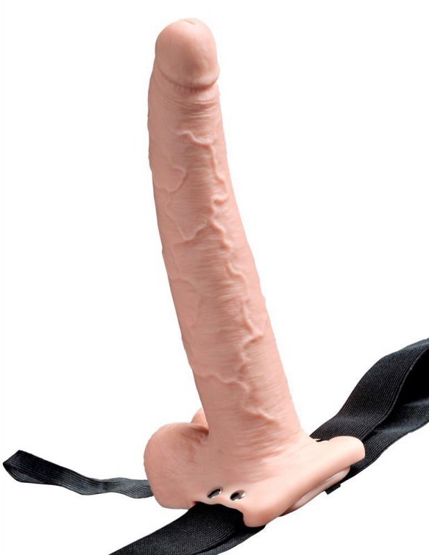 Duże żylste dildo z wibracją strap on proteza przedłużka penisa z jądrami