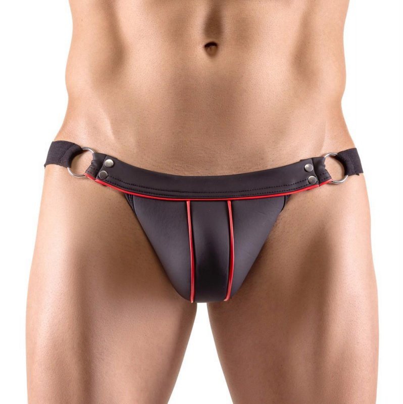 Męskie majtki jockstrapy odkryte pośladki Men's Jock string czarne S/M