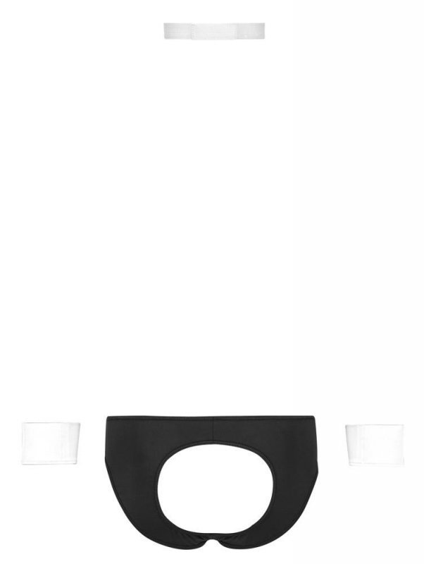 Męskie jockstrapy majtki odkryte pośladki + mankiety kelner Men's jock briefs M