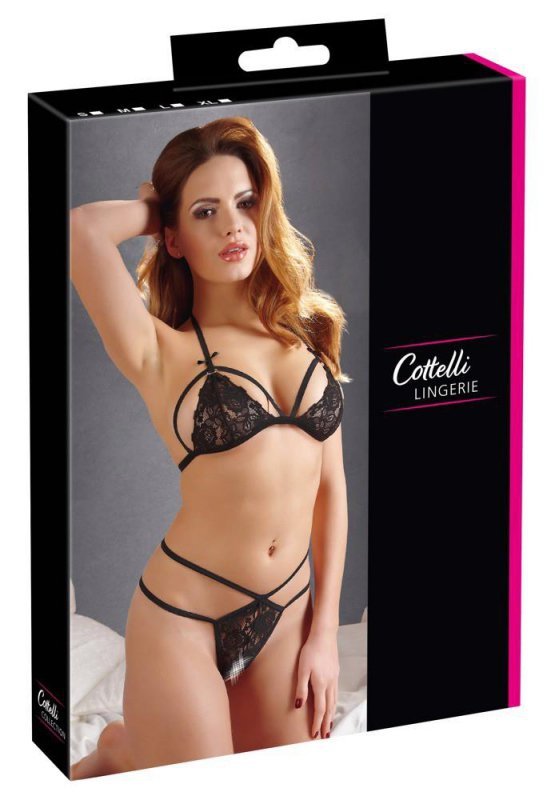 Odkrywany sex komplet Cottelli z paskami L