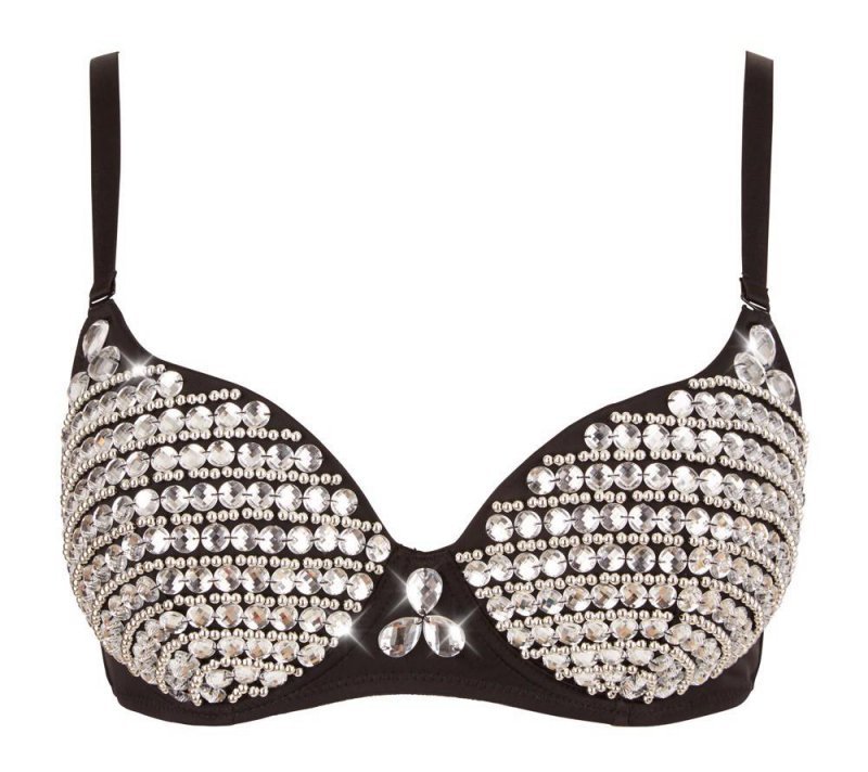 Błyszczący sex biustonosz z cyrkoniami glossy Cottelli 85B