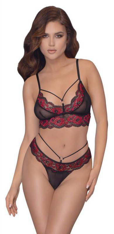 Koronkowy komplet sex bielizny Cottelli L