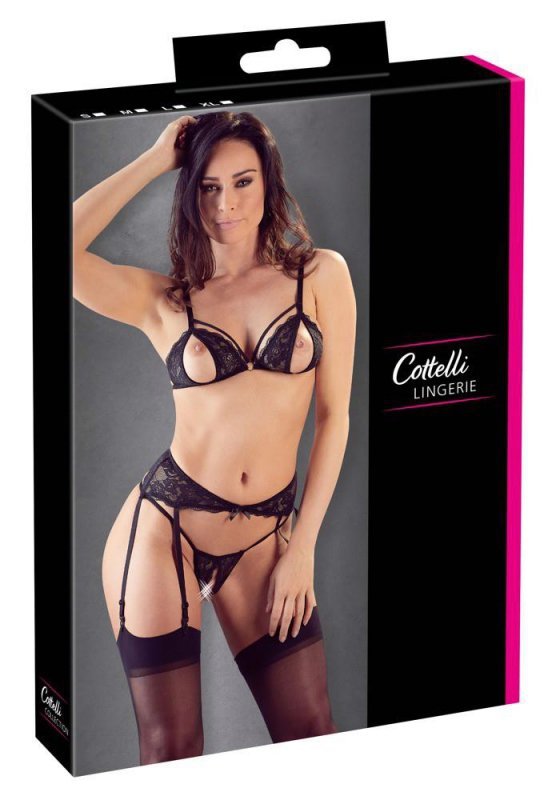 Seksowny komplet bielizny Cottelli z dziurką XL
