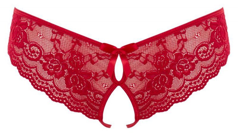 Czerwone erotyczne majteczki z dziurką Cottelli XL
