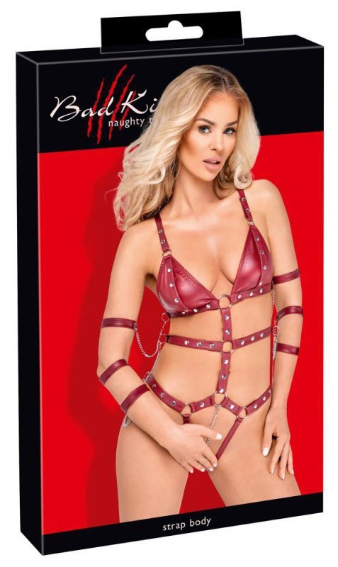 Seksowna bielizna bondage Bad Kitty Strap Body red XL