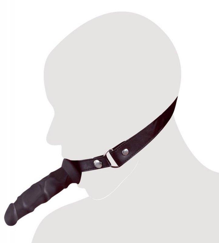 Knebel z penisem dildo do ust 