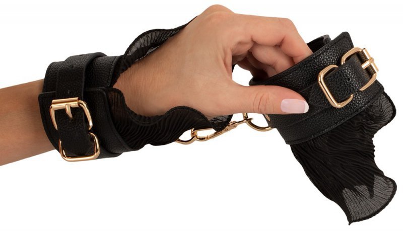 Mankiet na szyję kajdanki i smycz Bad Kitty Bondage Frill