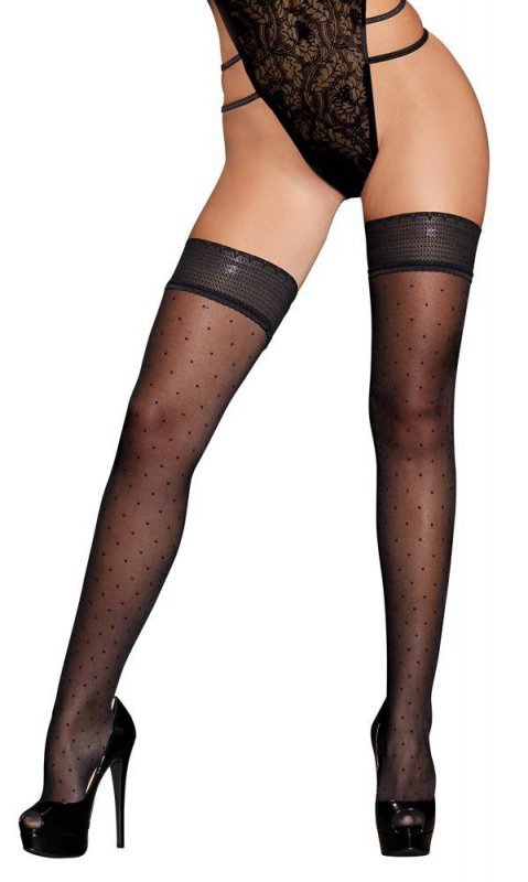Sex pończochy samonośne Cottelli Dots 4