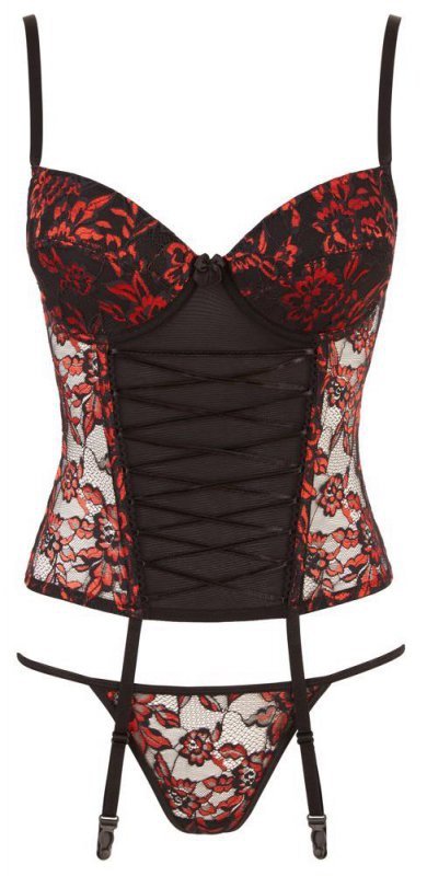 Śliczny sex gorset fiszbiny + stringi Cottelli 85C/L