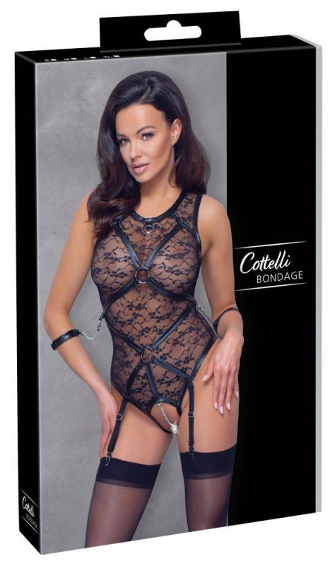 Seksowna bielizna body z wiązaniami Cottelli  L