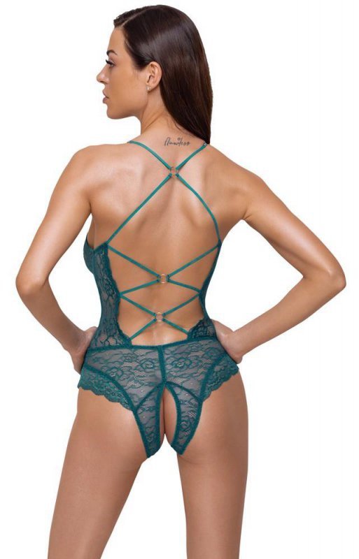 Seksowna bielizna błękitne body dziurka Cottelli M