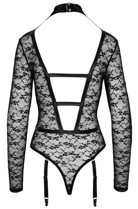 Kuszące sex body z uprzężą i obrożą Cottelli XL