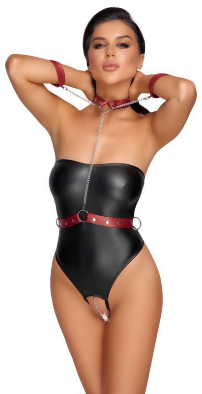 Otwarte błyszczące body Tubebody Bondage M