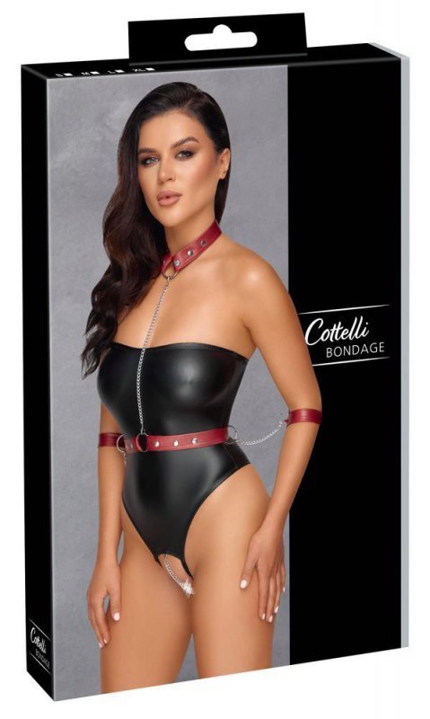 Otwarte błyszczące body Tubebody Bondage L