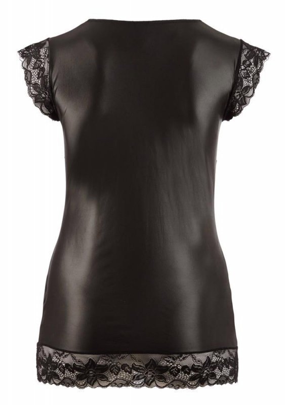 Sexy mini sukienka czarna z wetlooku Cottelli  4XL