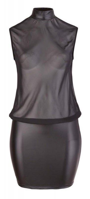 Prześwitująca sex sukienka czarna Cottelli XL