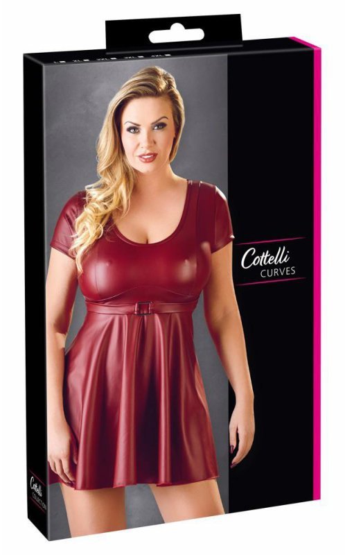 Bordowa rozkloszowana sukienka bdsm Cottelli 2XL