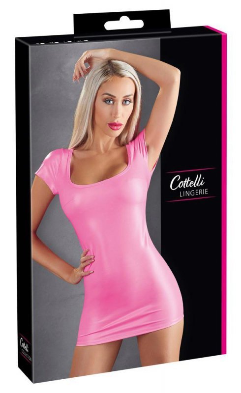 Obcisła różowa sukienka mini Cottelli S