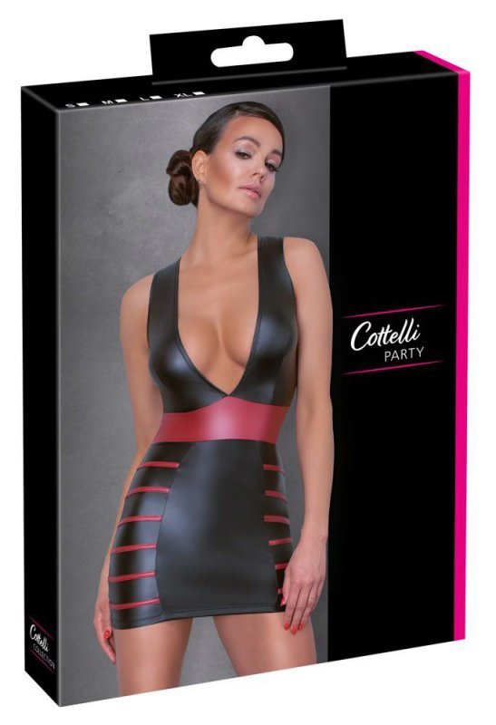 Błyszcząca mini sukienka dopasowana Cottelli XL