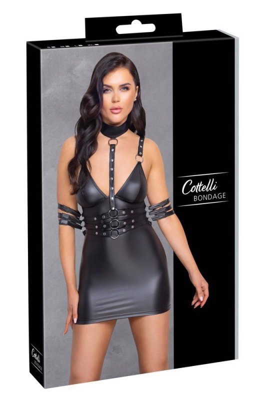 Seksowna sukienka bdsm ekoskóra Cottelli S