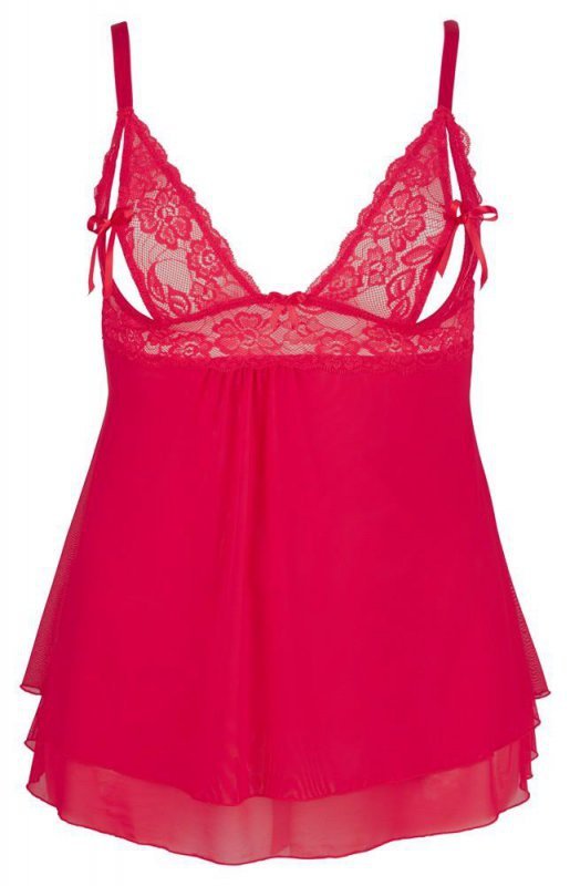 Czerwona sexy koszulka babydoll plus size Cottelli 2XL