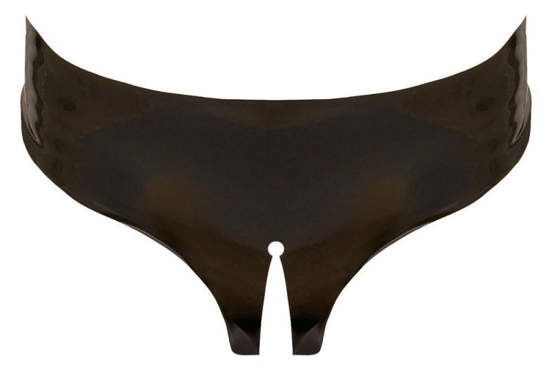 Damskie lateksowe majtki z dziurką Latex Briefs S M L