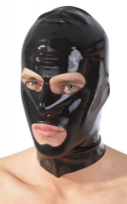 latex mask, czarna lateksowa maska, maska z latexu, maska latex bdsm