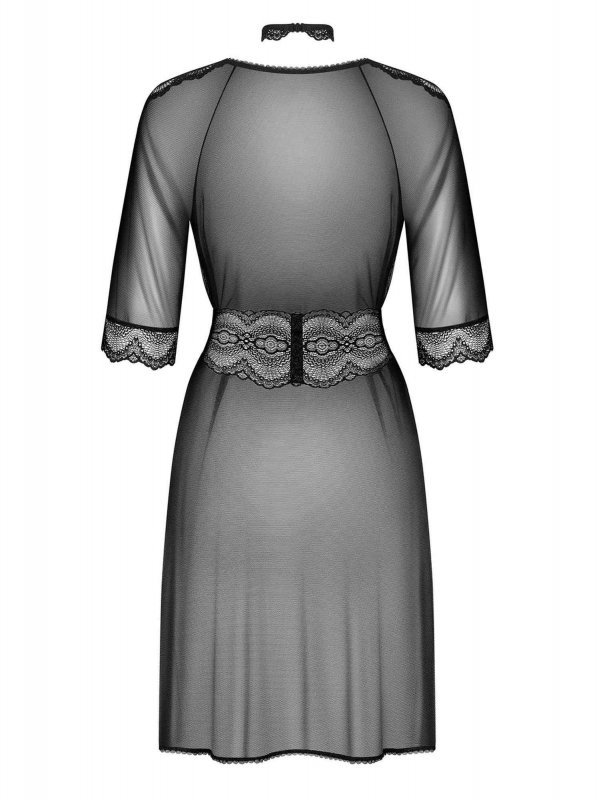 Obsessive Lucita peniuar czarny  S/M